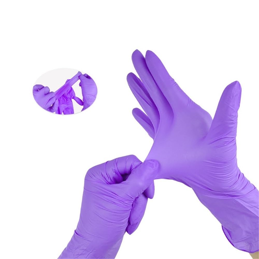 Guanti in nitrile 400/200/100/50/20PCS for uso domestico, guanti for parrucchieri, pulizia, lavastoviglie e tatuaggi ﻿(Purple,L-200pcs-box)