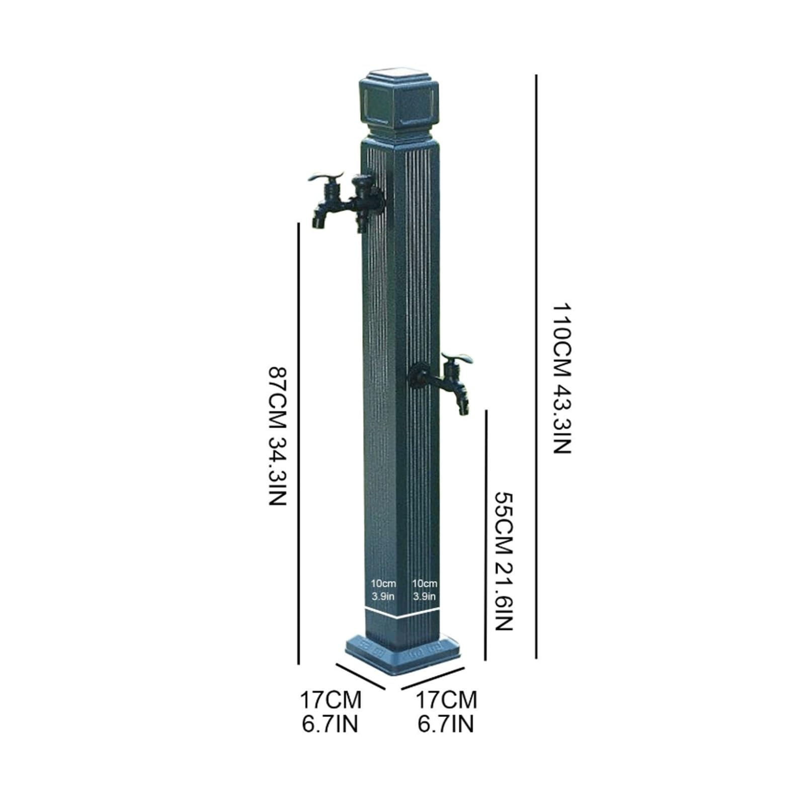 Colonna d'acqua da giardino quadrata per esterni, stile retrò, autoportante, rubinetto antigelo, rubinetto idrante da giardino per fattoria