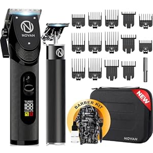 Novah Professional Hair Clippers for Men, Professional Barber Clippers and Trimmer Set, Mens Cordless Clipper, Fade Haircut Kit, Electric Hair Cut Machines