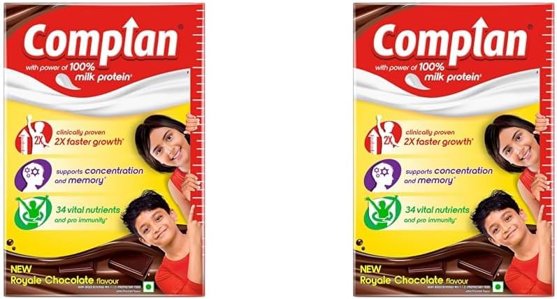 Nutrition Drink Powder for Children, Royale Chocolate Flavour, 500 g Carton | Nutrition drink for kids with protein & 34 vital nutrients (Pack of 2)
