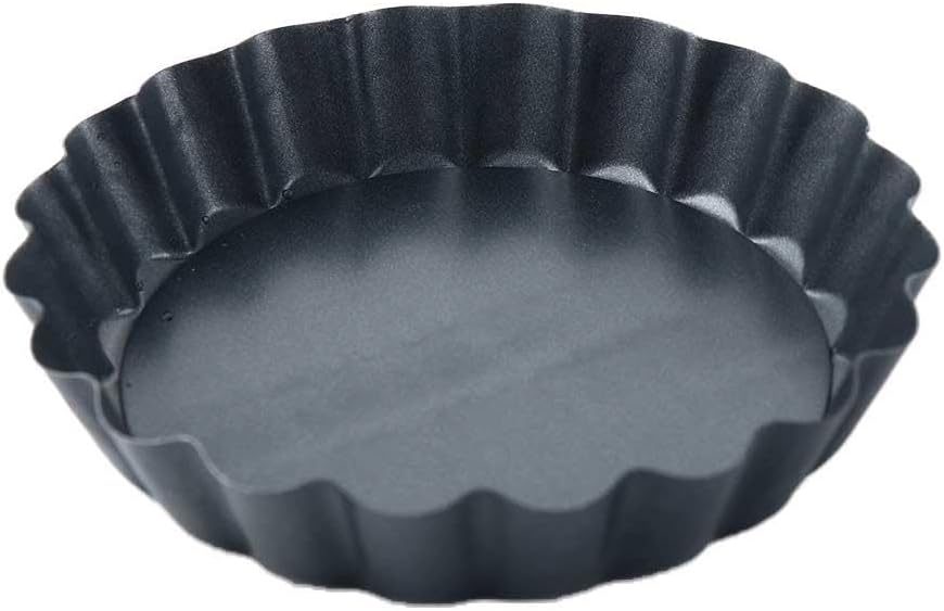Pokinge 2PCS Mini Pie Muffin Cupcake Pans Tart Pan with Removable Bottom, Nonstick Round Tart Quiche Flan Molds, Removable Bottom Bakeware for Pie Cake