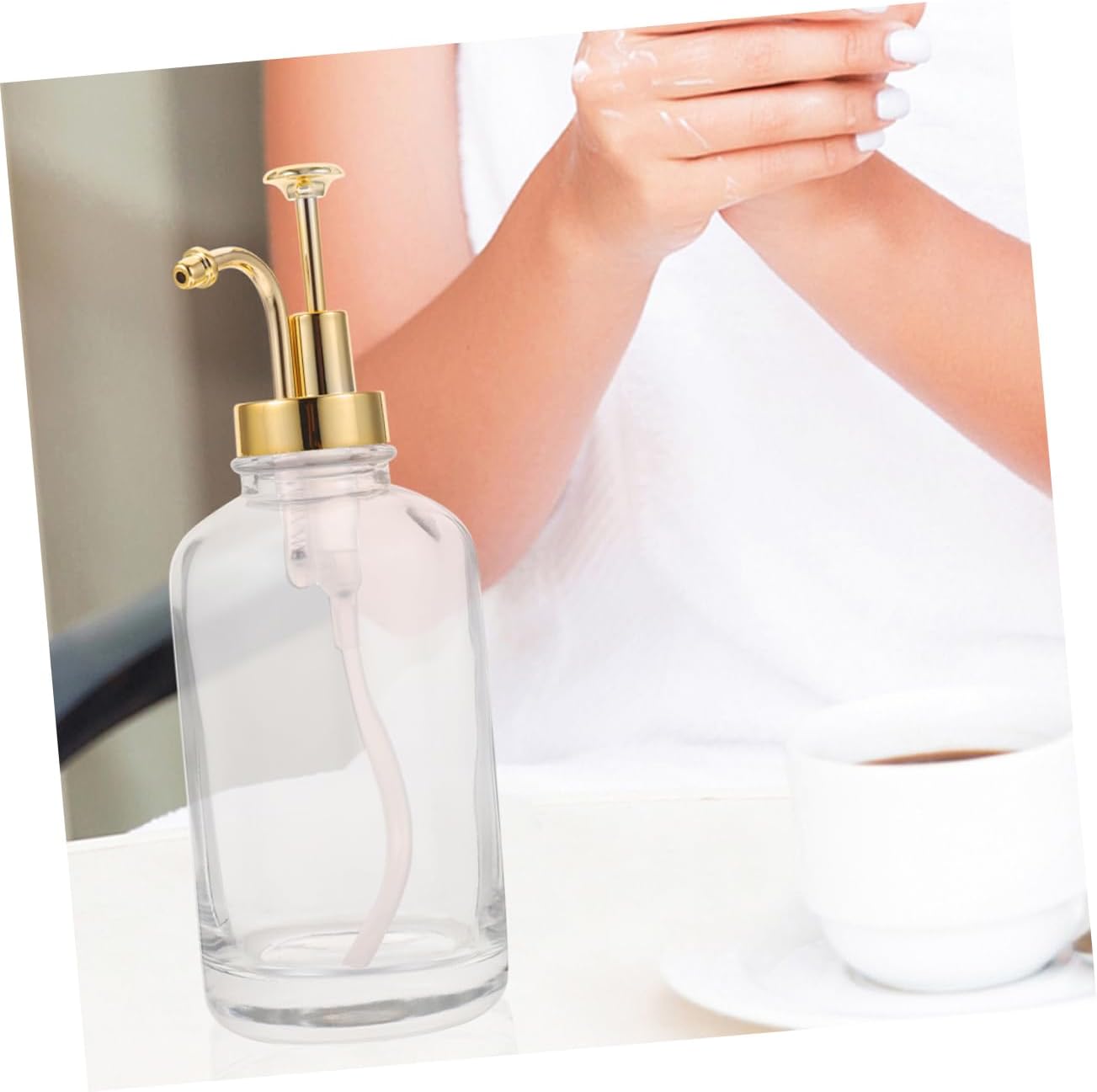 2pcs Bar Syrup Pump Dispenser Coffee Syrup Pump Bottle Glass Sauce Dispenser