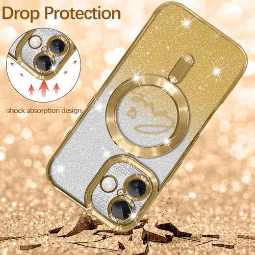 Image of ZIYE Magnetic Case Designed for iPhone 17 Glitter Case-Gold