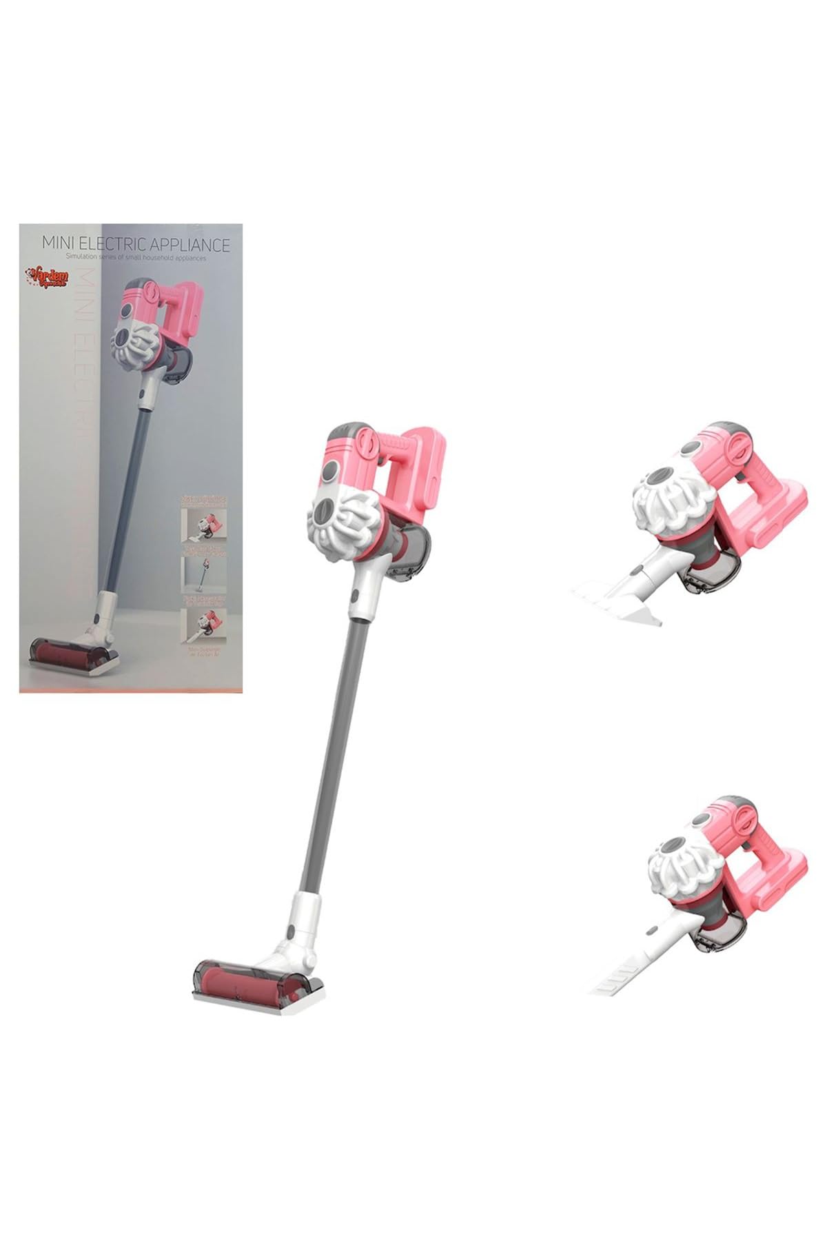 art tone Vardem Ev Aleti Ls8803C Mini Dikey Elektrik Süpürgesi Ekranlı 3İn1 Pembe 3+