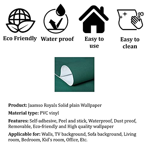 Image of JAAMSO ROYALS Green Plain matt Wallpaper - Self Adhesive, Water Proof, Peel and Stick Sticker (60 CMx 100 CM, Green)