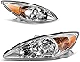 AUTOSAVER88 Headlight Assembly Compatible with 2002 2003 2004 Camry (Only Fits LE/XLE) Chrome Housing Amber Reflector Clear Lens
