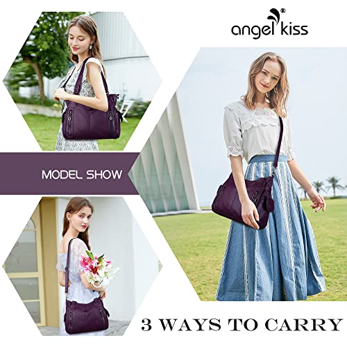 Image of Angel Kiss Handbags for Womens Top-Handle Hobo Purse Roomy Casual Shoulder Bags PU Tote Satchel Purse for Women