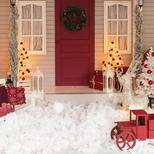 Fausse neige décorative douce et moelleuse pour manteau de cheminée - 8