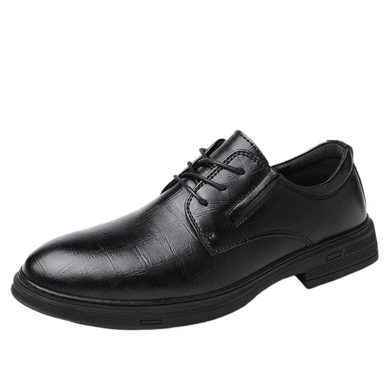 Mens Classic Platform Height Increase Leather Shoes Formal Casual Non Slip Block Heel Oxfords
