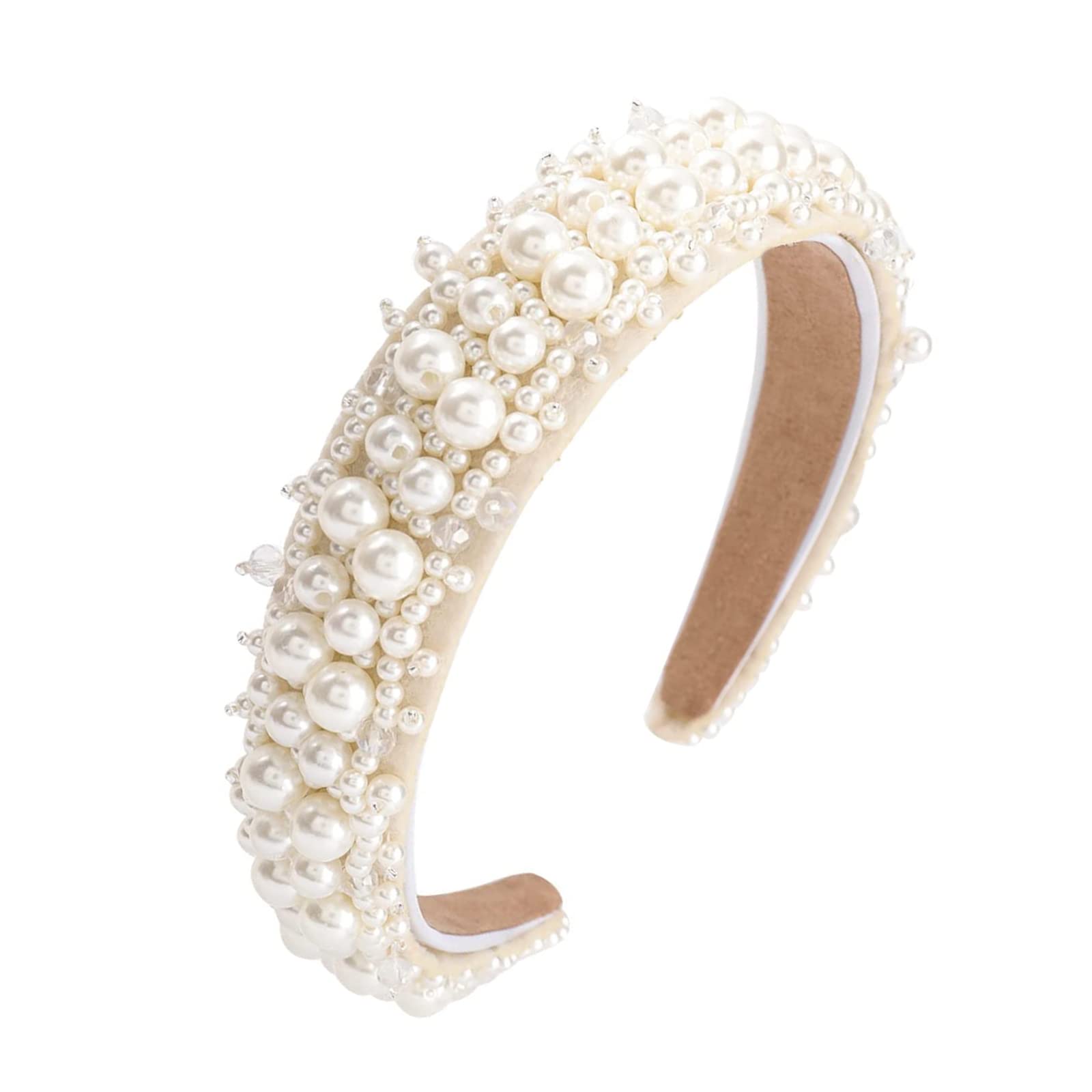 Amazon.com : AOTISBAO Headband Imitation Pearl Hair Band Wide Non