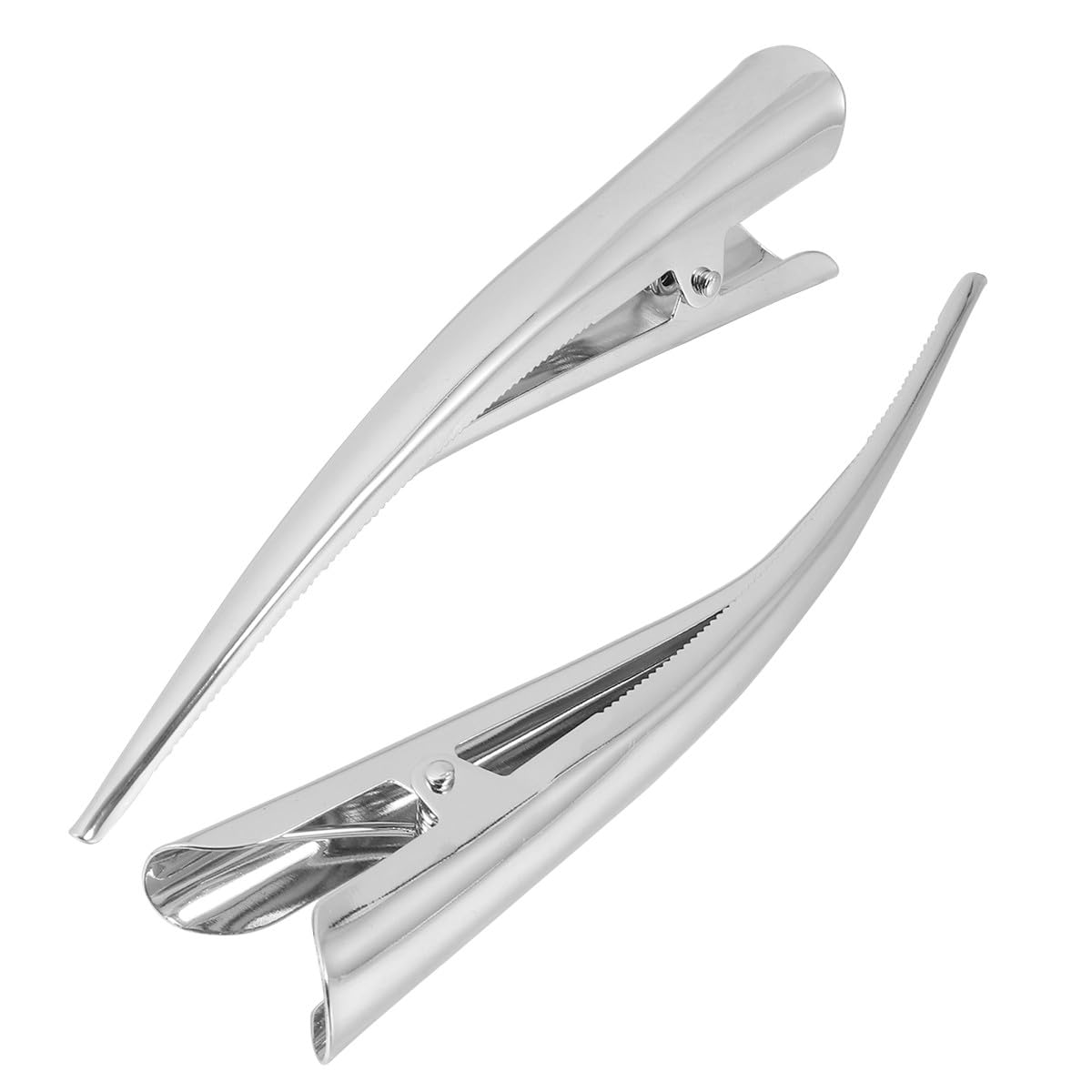 12pezzi Mollette Alligator per Capelli Grandi in Argento con Denti Antiscivolo Pinze per Styling Professionale e Acconciature Stabili per Parrucchieri e Uso Quotidiano