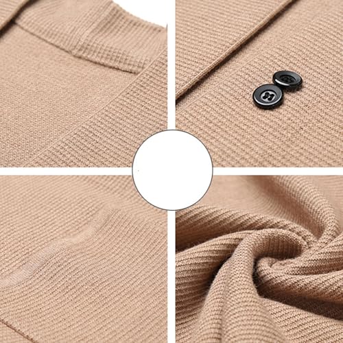 Men's Vintage V Neck Knitted Sweaters Classic Casual Knitwear with Buttons Big and Tall Cable Knit Button Cardigan4