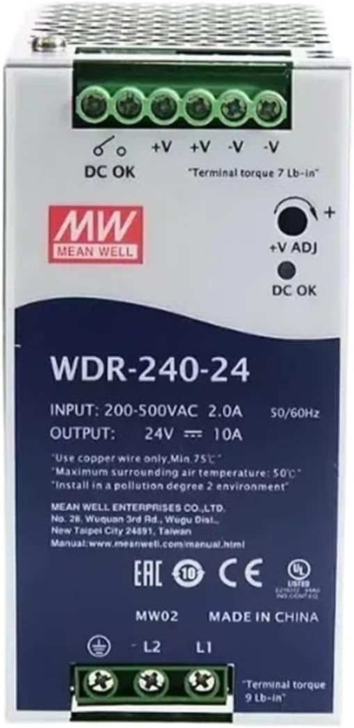 WDR-240-24 240W Single Output Industrial DIN Rail Power Supply WDR-240 24V 10A