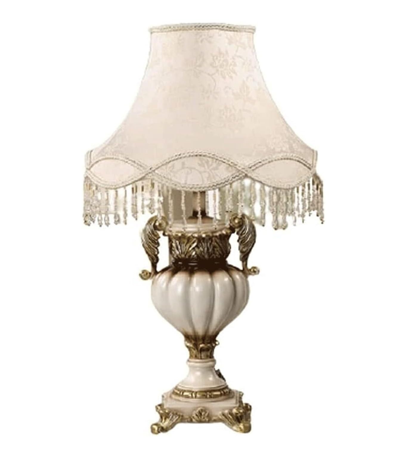 Lampada da Tavolo Lampade Luce Comodino Stile Lussuoso Resina Tessuto Paralume Comodino per Soggiorno Camera da Letto Scrivania (Colore: