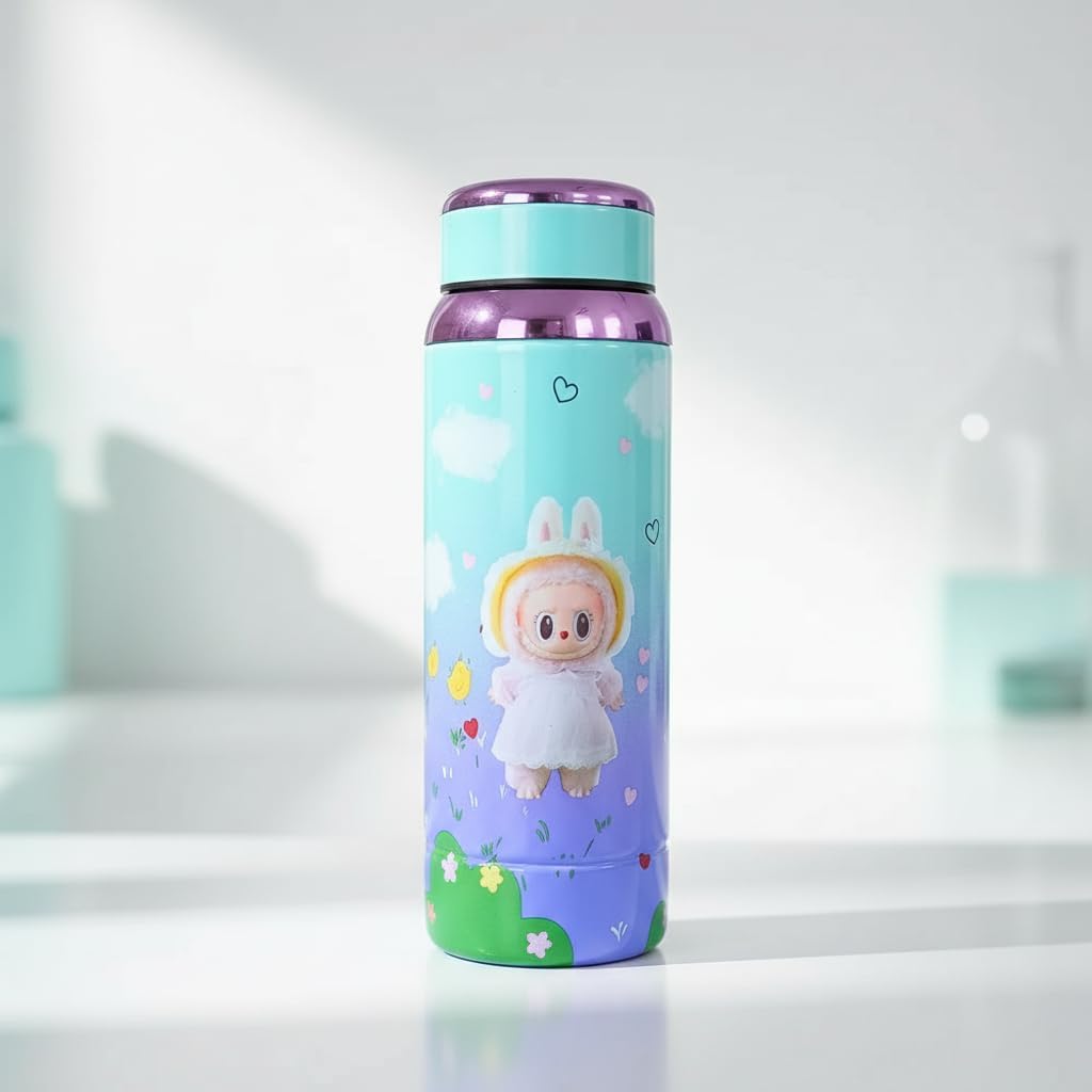 - Kids Stainless Steel Water Bottle 316 Grade | Double Wall Insulated | Hot & Cold Thermal Bottle | Leak Proof | Cute Cartoon Design | Safe for School & Travel