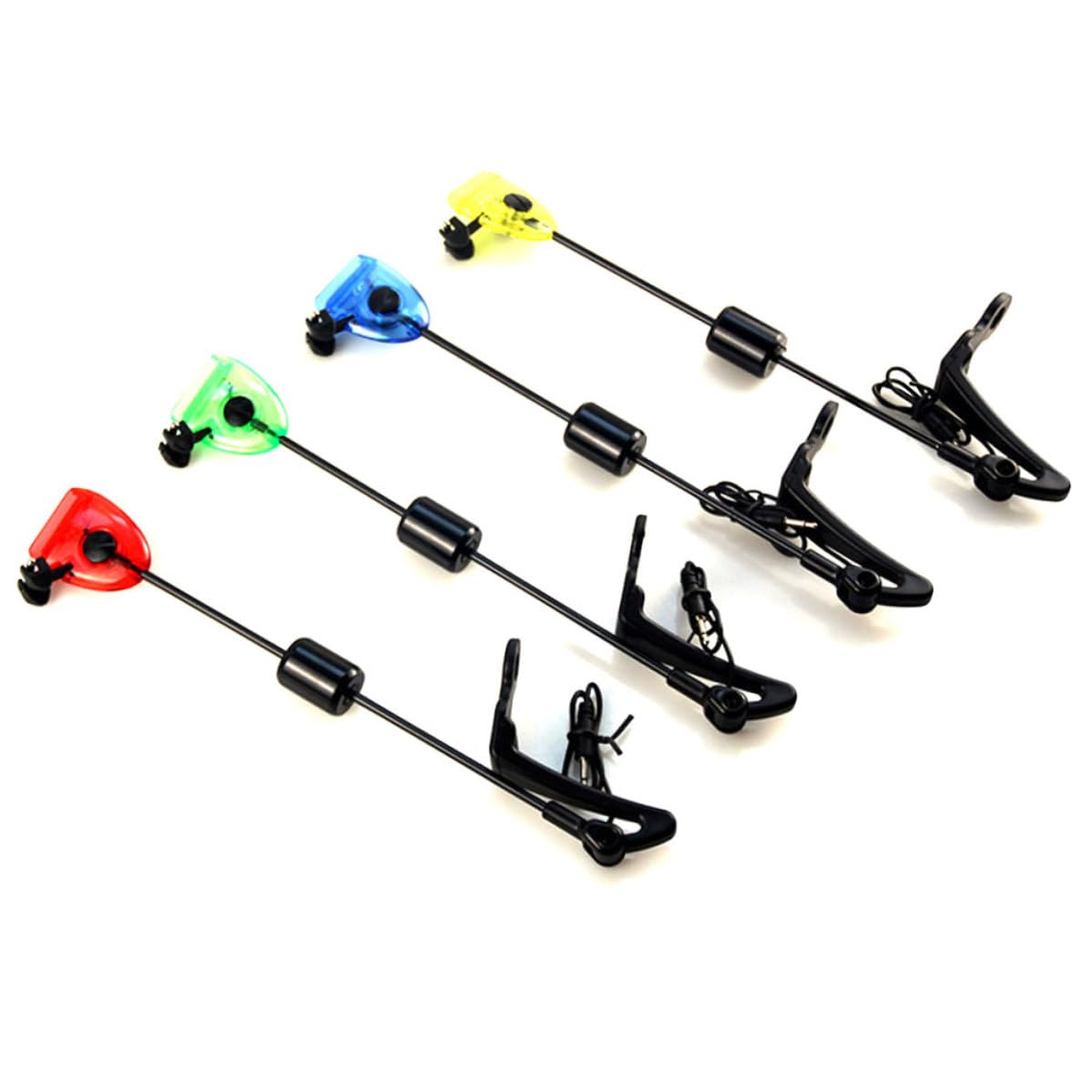 Alarma de Pesca, 4 Piezas de 13 Pulgadas Alarma de mordida de Pesca LED con Estuche, indicador de mordedura, Aparejo para