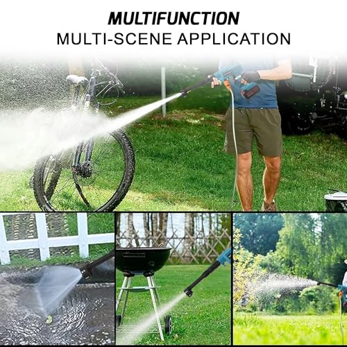 Image of TEXUM Battery Pressure Washer,Portable Power Cleaner with 60 Bar Pressure and 48V Battery Pressure Washer with Nozzle, Ideal for Cars,Home, Garden
