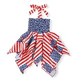 4th of July Toddler Baby Girl Dress Independence Day Outfit Girls Ruffle Dresses American Flag Strip