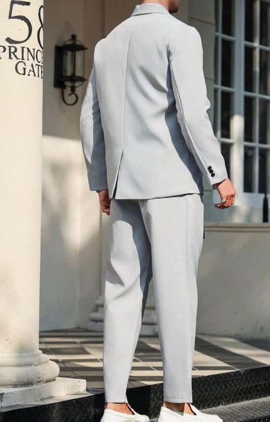 ORBITRAY Mens Suit 2 Piece Shawl Lapel Fit Suit for Men Formal Business Suit Wedding Groom Prom Tuxedo Dinner Party OB033