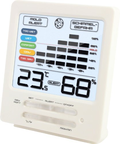 Technoline Stacja temperatury WS 9420 ze wskaźnikiem temperatury wewnątrz i wilgotności powietrza oraz alarmem pleśni (biała z bateriami)