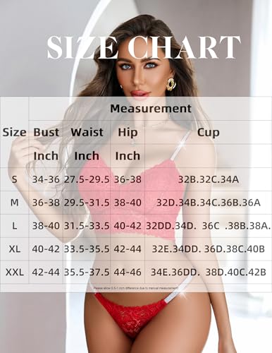 Image of Avidlove Lingerie Set for Women Lace Bra and Panty Set Two Piece Sheer Bralette