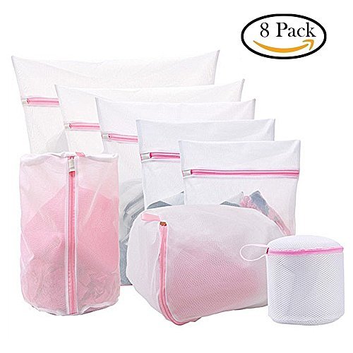 Mesh Laundry Bags - Premium Quality Laundry Bag for Delicates,Blouse, Hosiery, Stocking, Underwear, Bra and Lingerie, Travel Laundry Bag (Pack of 8)