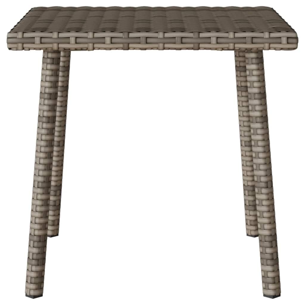 Tavolino da giardino rettangolare in polyrattan, 40 x 40 x 37 cm, colore grigio