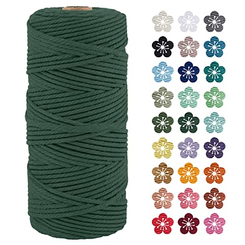 LEREATI Macrame Cord 3mm x 100m, Thick Macrame Rope Natural Cotton Rope Craft String