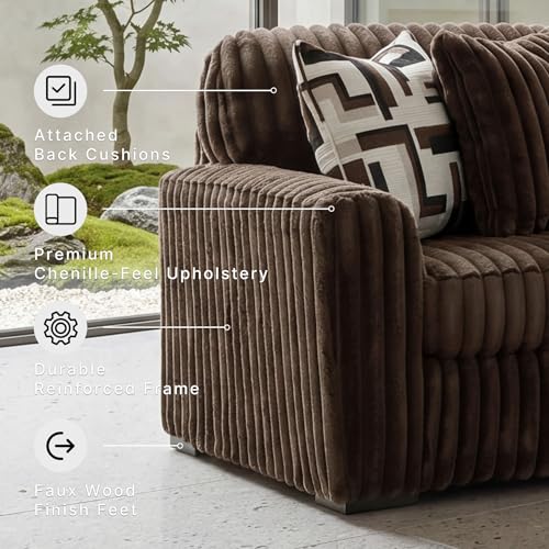 Image of Signature Design by Ashley Midnight-Madness Casual Right-Arm Facing 2-Piece Sectional Sofa with Chaise and Reversible Cushion, Dark Brown