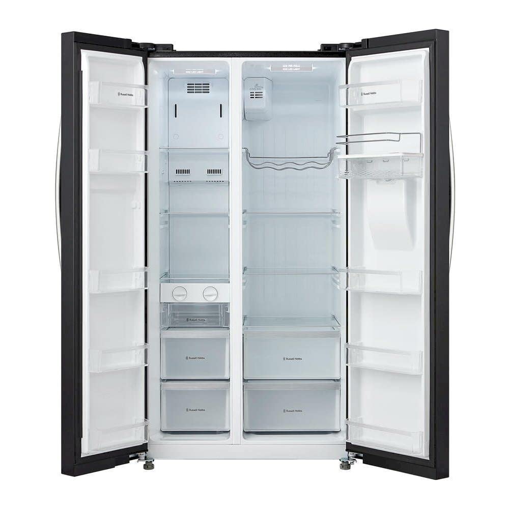Russell Hobbs RH90FF176BWD Freestanding American Fridge Freezer, Frost