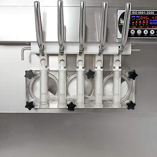 Close-up of the Kolice ICM-390-b dispenser handles and transparent cylinders