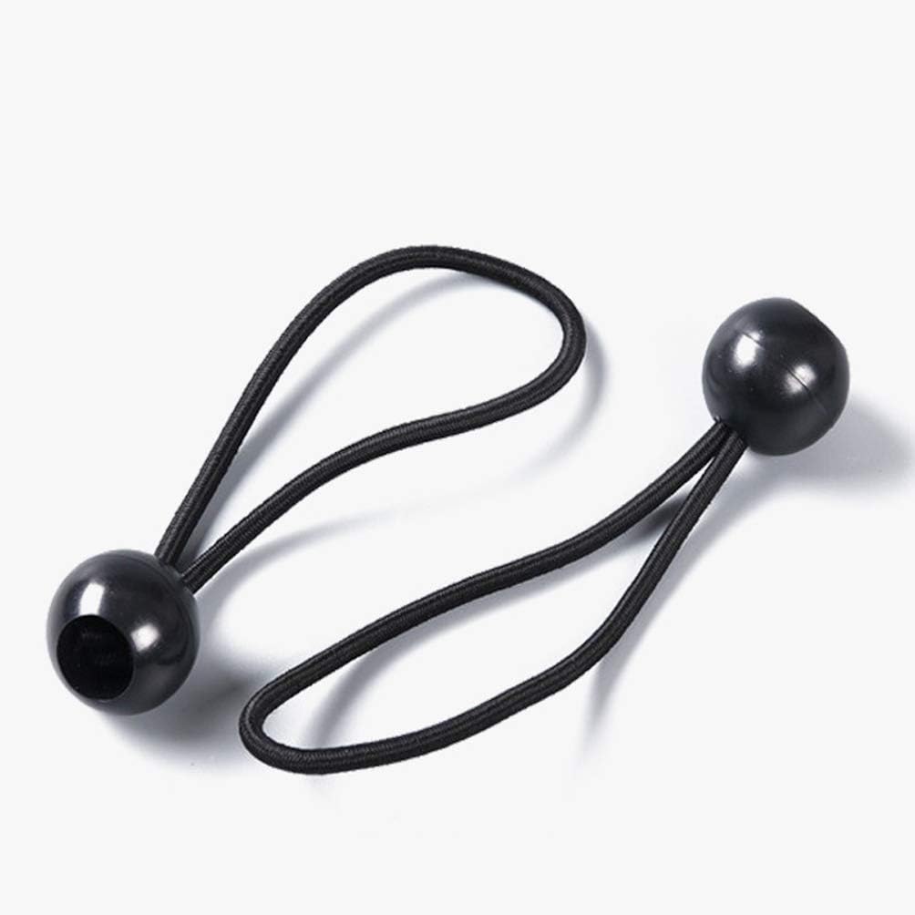 10 Pcs Black Plastic Ball Bungee Cords High Elastic Bands for Tent Tarp Canopy Baggage