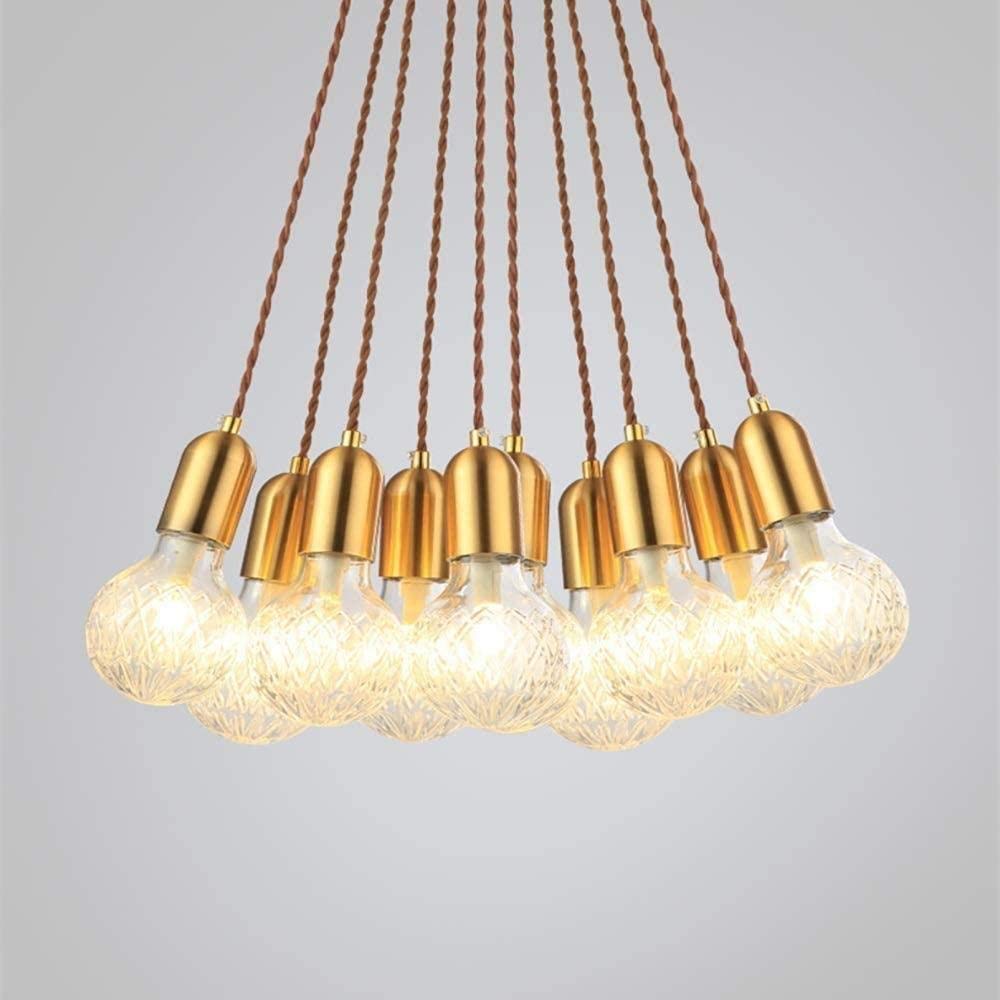 Suspension laiton pour petit espace, lustre une tête pour éclairer table et coin repas