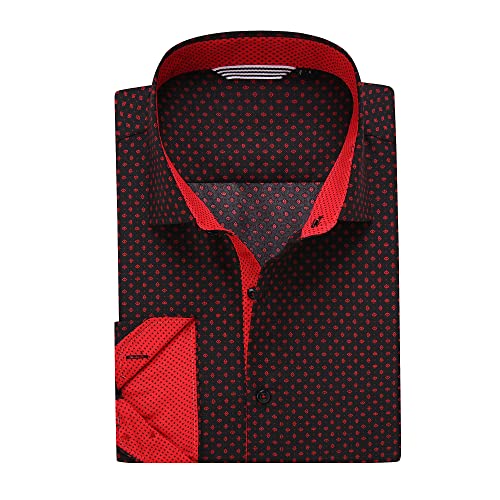 Alex Vando Mens Printed Dress Shirts Long Sleeve Regular Fit Button Down Shirt