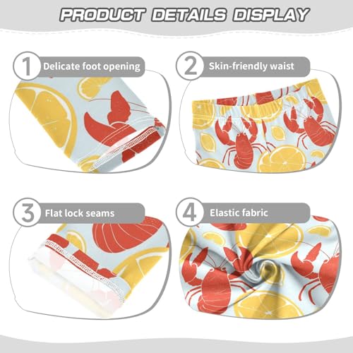 Red Lobster Girls' Leggings Toddler Doodles Lemon Slices Kids Yoga Pants Dance Active Tights 4T3