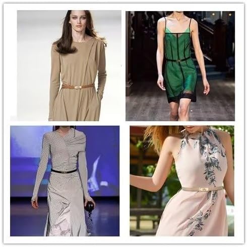 2 in 1 Women's Skinny Leather Belt,Alloy Turn Lock Adjustable Slim Thin Waist Belt For Dress Jeans Coat - Image 6