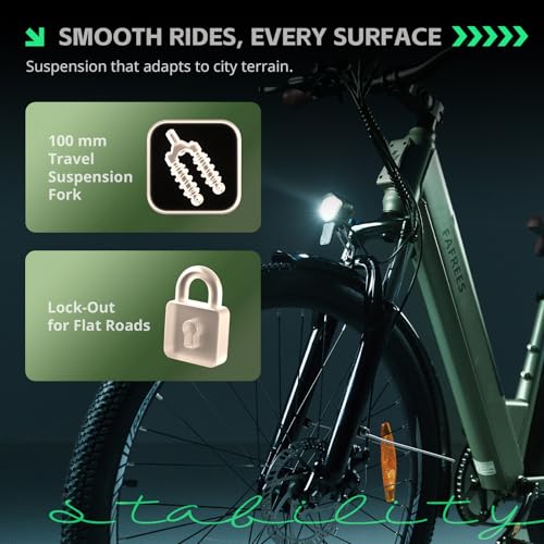 Fafrees F26 Pro Electric Bike for Adults, 26 Inch Low Step Electric Bicycle Pedal Assist EAPC, 36V 16AH Removable Battery, City Ebike for Daily Commuting and Leisure Riding - Image 3