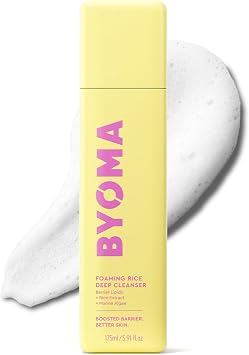 BYOMA Foaming Rice Deep Cleanser 175ml Hydrating Gel to Foam Cleanser with Ceramides, Rice Extract & Marine Algae   Deep Cleansing, Non-Drying, Antioxidant-Rich, Vegan, Fragrance & Alcohol Free