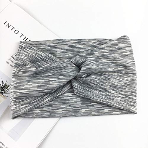 Minkissy Bandanas turbante torcidas Boho para yoga e treino esportivo (azul violeta cinza, vinho, ve