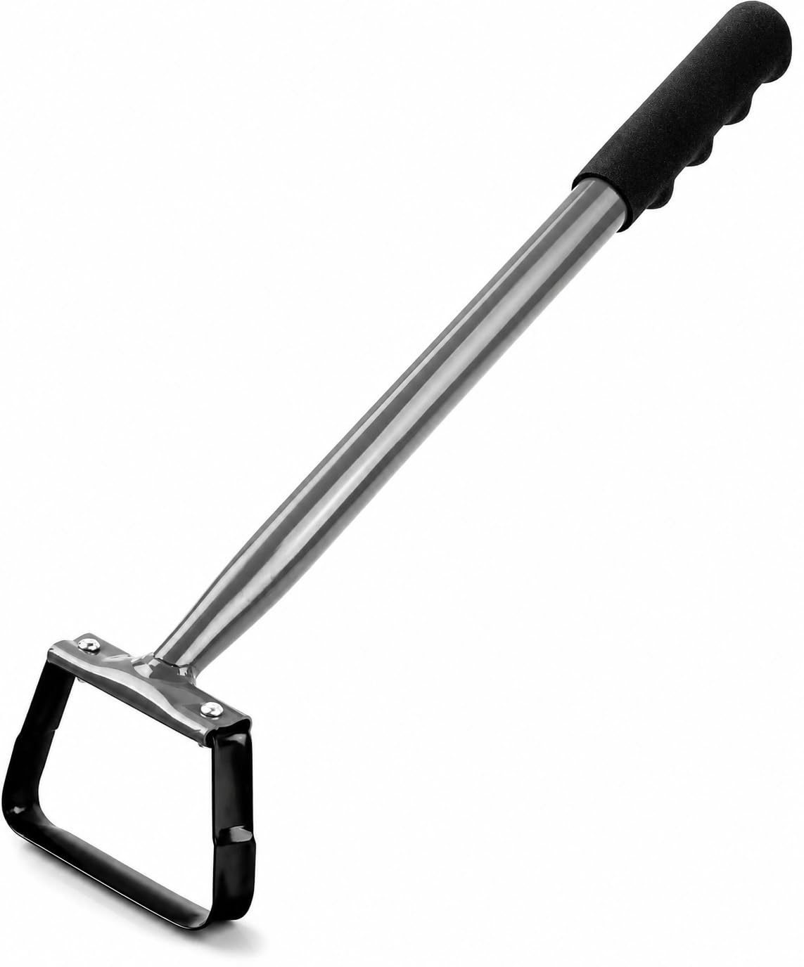 Mini Action/Hula Hoe Carbon Steel Weeding Garden Soil Digging Pole Lawn Landscaping, Gardening Weeder Cultivator, Sharp Durable Metal Handle Weeding Rake with Cushioned Grip 20inch