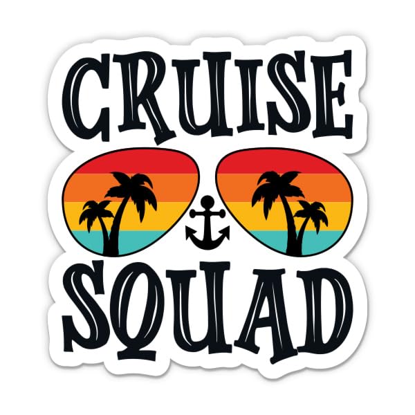 Cruise Squad Stickers - 2 Pack - Waterproof Vinyl for Car, Phone, Water Bottle, Laptop - Cruise Ship Cruising Trip Decals (2-Pack)