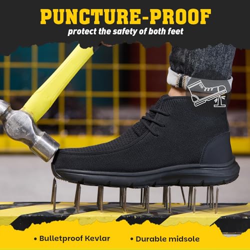 Steel Toe Shoes for Men Women Comfortable Lightweight Breathable Waterproof Slip Resistant Safety Work Boots3