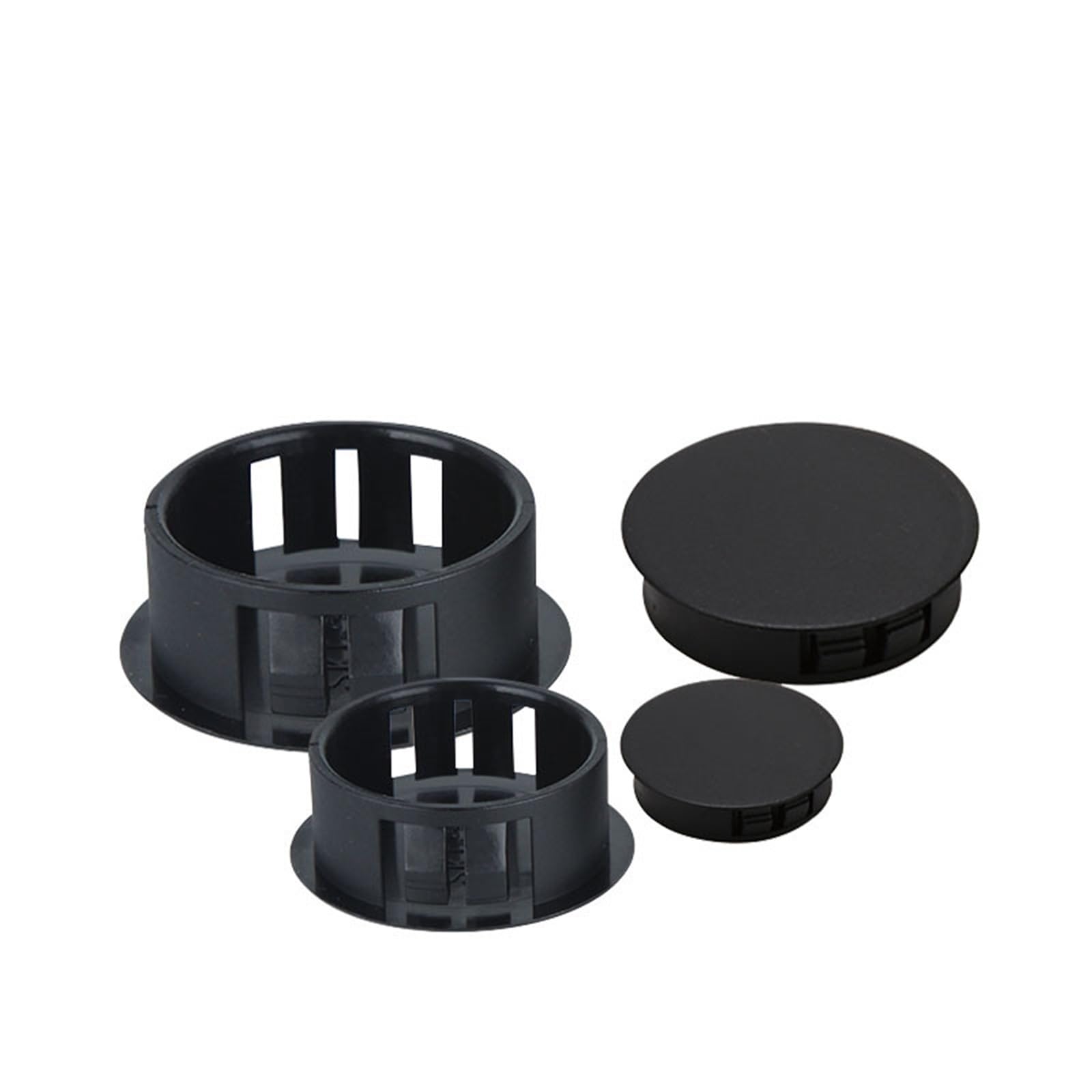 Plastic Hole Plugs 2-30pc Nylon Snap On Plug Plastic Hole Pipe Inserts Dust Caps Flat Head Reserved Plugging Steel Inner for Hole Tubes Furniture Cabinet(20mm 10pcs)