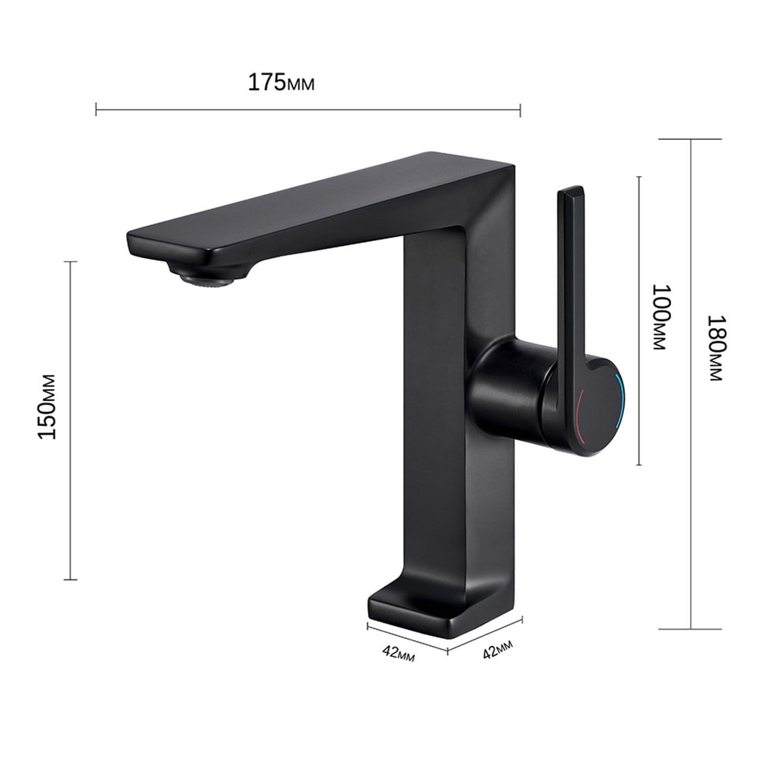 Grifo Lavabo Moderno de Laton Grifo de Baño Monomando agua Caliente y agua Fria Gris Pistola