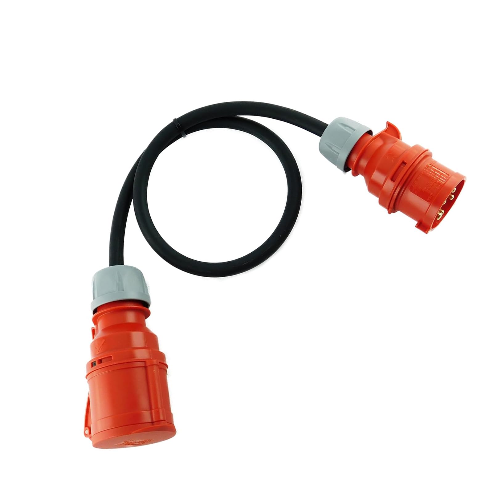 CEE Adapter 16A Stecker auf 32A Kupplung, 5-polig, 380-415V, H07RN-F 5x2,5mm² Kabel, Schuko Kupplung IP44 (5x2,5 mm²)