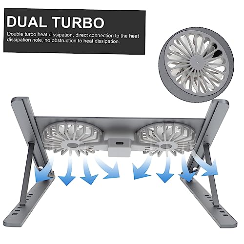 Soporte ajustable para laptop con ventilador y aluminio miniatura 2