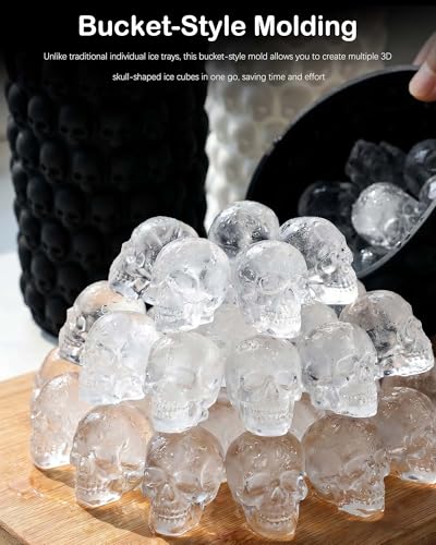 Molde de Silicona para Cubos de Hielo Calavera 3D Blanco miniatura 4