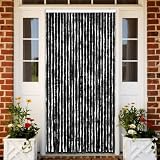 Drillkyn - Zanzariera per porta, in ciniglia, 100 x 220 cm, con lamelle flessibili contro mosche, zanzare, vespe, rimovibile per aerare