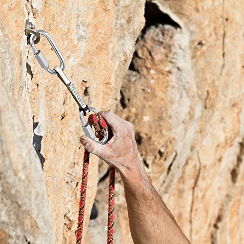 ZEONHEI 28 Stück M4 Edelstahl Kettenglied Schraubverbinder mit Schraubverbinder, 4mm x 40mm Kettenglied Kettenverbinder 4mm, Kettennotglied für Karabiner Hängematte Camping, Outdoor, 160kg Tragkraft