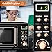 COSTWAY Retro Countertop Microwave Oven, 0.7Cu.ft, 700-Watt, High Energy Efficiency, 5 Micro Power, Delayed Start Function, with Glass Turntable & Viewing Window, LED Display, Child Lock (Gold)